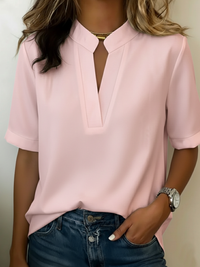 Colette | Elegant Blouse with Refined Collar - Pink