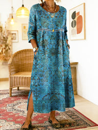 Carmen Blue Printed Dress - S