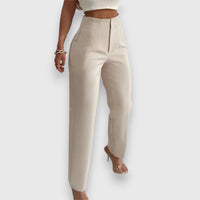 Verena | Women High-Waisted Trousers - Beige