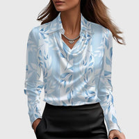 Elaine™ | Elegant Everyday Blouse - Light Blue Floral