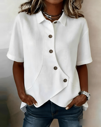 PARLA | Relaxed Button Shirt Blouse - White