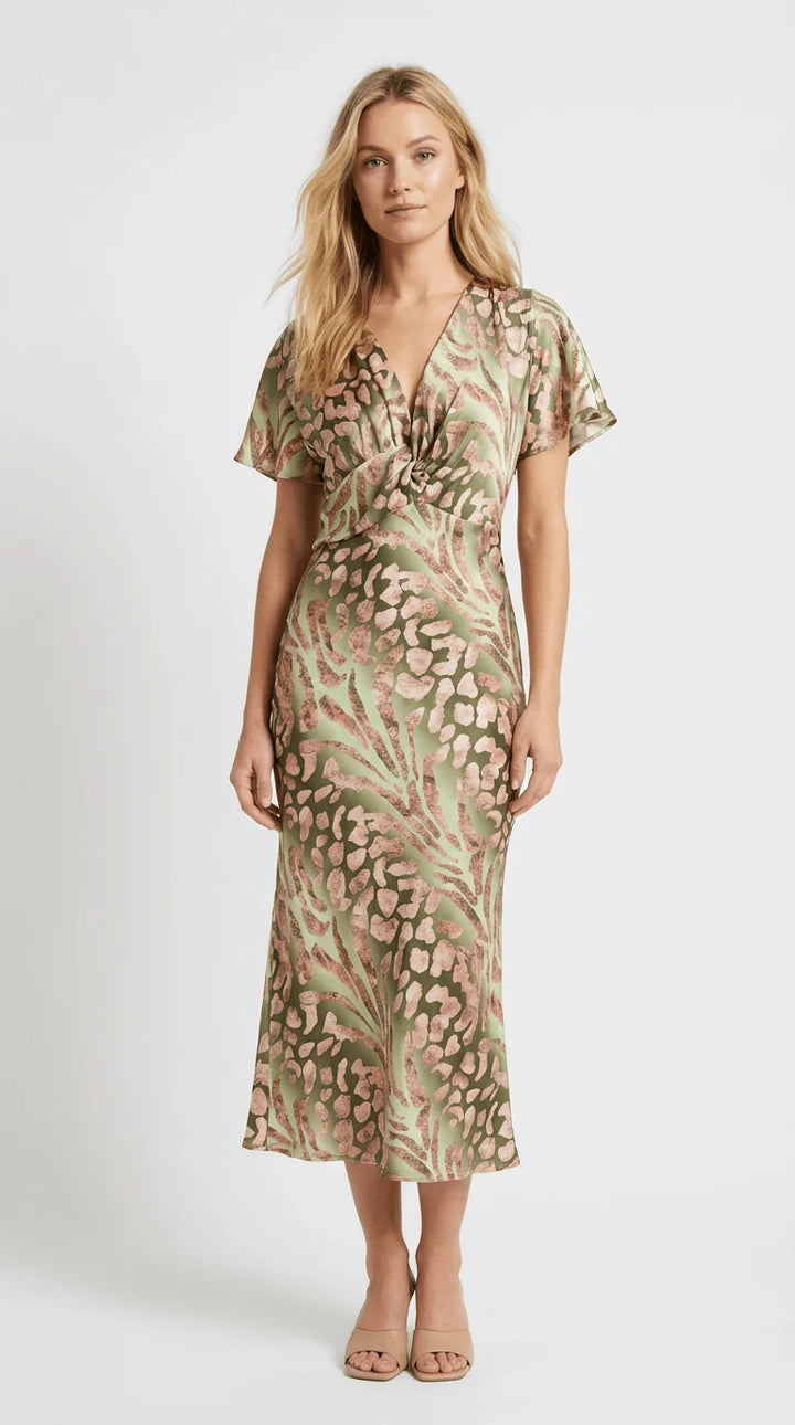 Clarandra | Copper Midi Dress https://everlynewyork.com/products/clarandra-copper-midi-dress