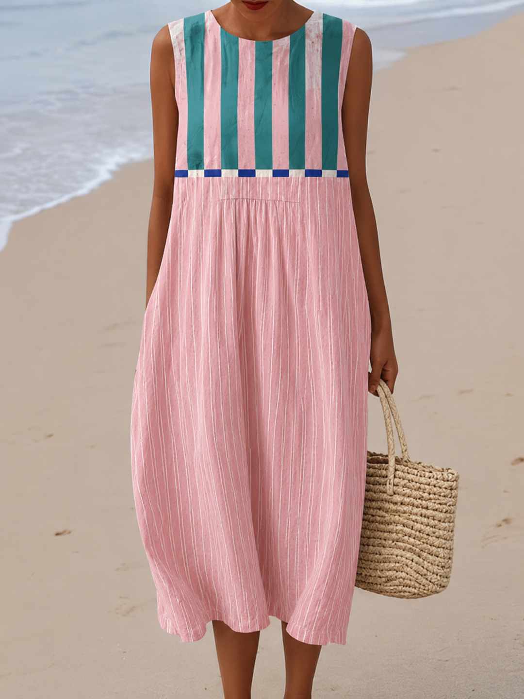 Lily™ Pastel Striped Midi Dress