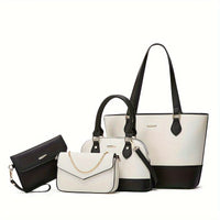 Amora | Mother and Daughter Matching Bag Set - White With Black