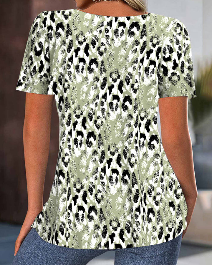 Laura | Round Neck Short Sleeve Printed T-Shirt