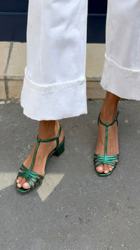 Marisa - Golden Everyday Elegance Sandals - Green