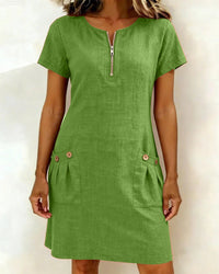 Darcie | Casual A-Line Dress - Green