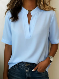 Colette | Elegant Blouse with Refined Collar - Blue