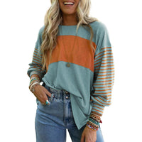 PERPETUA™ - Casual Long-Sleeve Oversized Crew Neck Top - Green