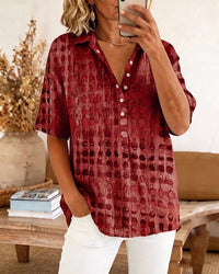 Prudence | Elegant Collar Blouse - Red