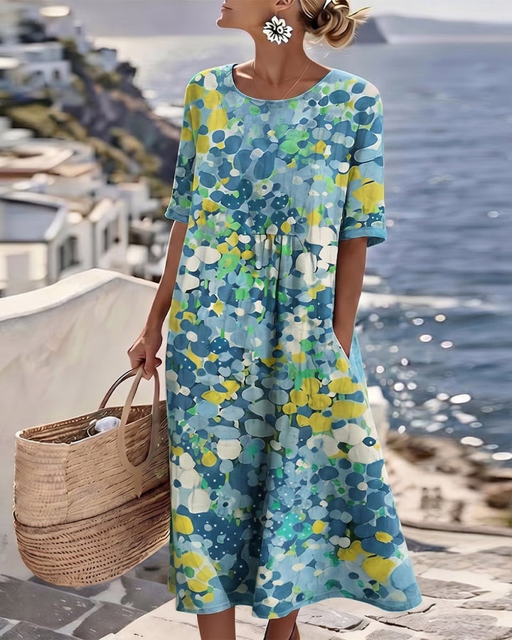 ELENA™ - ELEGANT FLORAL SUMMER MIDI DRESS (Restocked)