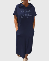 Marlowe™ | Casual Hoodie Dress - Navy Blue