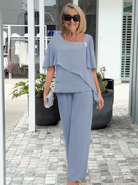 Pazit™ | Elegant Feminine Two-Piece Set - Light Blue