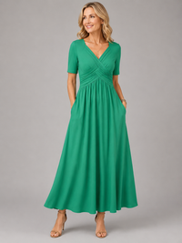 Angeli™ |  Elegant Midi Dress - Green