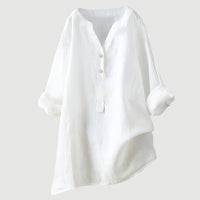 Evie | Comfortable Linen Blouse - White