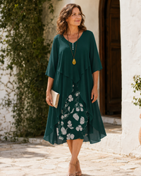 Odette | Layered Maxi Dress - Green
