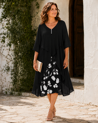 Odette | Layered Maxi Dress - Black