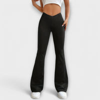 Serena - Relaxed Pants with Flared Leg - Black