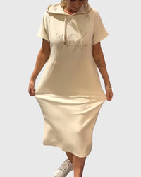 Marlowe™ | Casual Hoodie Dress - Beige