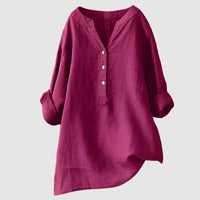 Evie | Comfortable Linen Blouse - Pink
