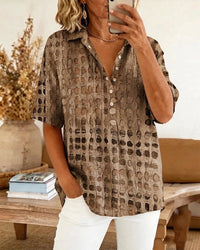 Prudence | Elegant Collar Blouse - Brown