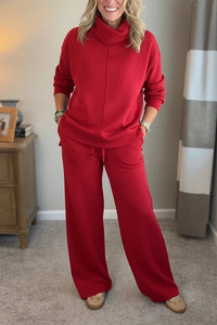 Colleen™ | Women Casual Turtle-neck 2 Piece - Red