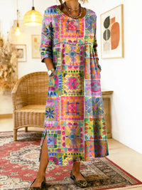 Pilar Ethnic Print Dress - S