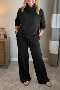 Colleen™ | Women Casual Turtle-neck 2 Piece - Black