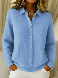 Susan | Elegant Cozy Knit Cardigan - Blue