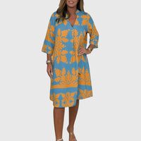 Daisy | Elegant Spring Dress - Orange/Purple