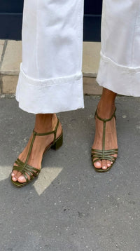 Marisa - Golden Everyday Elegance Sandals - Olive Green