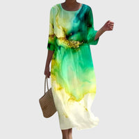 Hayley™ | Women Stylish Floral Maxi Dress - Dark Green