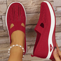 Dorothy | Breathable Knit Slip-On Sneakers - Red