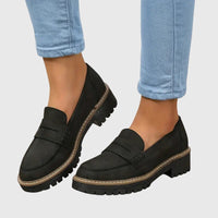 Elegant Non-Slip Timeless Real Leather Loafers - Black