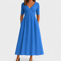 Phoebe | Elegant Midi Dress - Light Blue