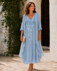Juliet | Lace Duster Dress - Light Blue