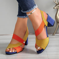 Linda | Orthopedic Comfort Block Heels - Tangerine