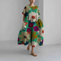 Celia | Garden Goddess Dress - Green Flowers