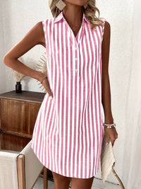 Frenzi | Striped Shirt Dress - Pink