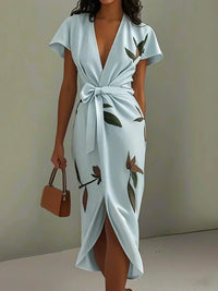 Harper™ | Elegant Wrap Dress - Light Blue