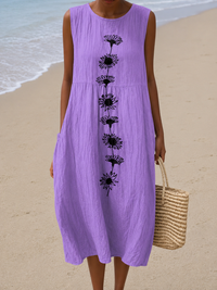Emma™ Violet Bloom Midi Dress - Multicolor