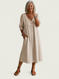 Juliette I Elegance A Line Maxi Dress - Sand