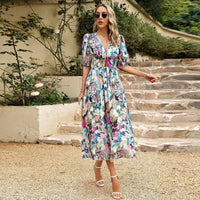 Orina™ | V-Neck Elegance Dress - Colourful