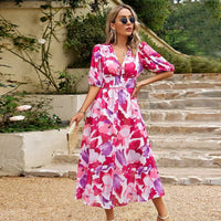 Orina™ | V-Neck Elegance Dress - Pink