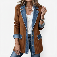 Margaret | Mixed Denim Jacket - Khaki