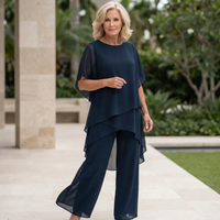 Kimmy | Draped Top with Palazzo Pants - Blue