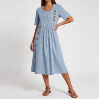 Sophia | Breathable Comfort Dress - Blue