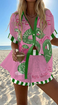 ELARA | Mint Summer Short Set - Multicolour