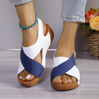 Ava | Comfort Wedge Sandals - Blue