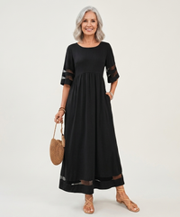Aubrey™ | Flattering Tummy-Smoothing Midi Dress - Black